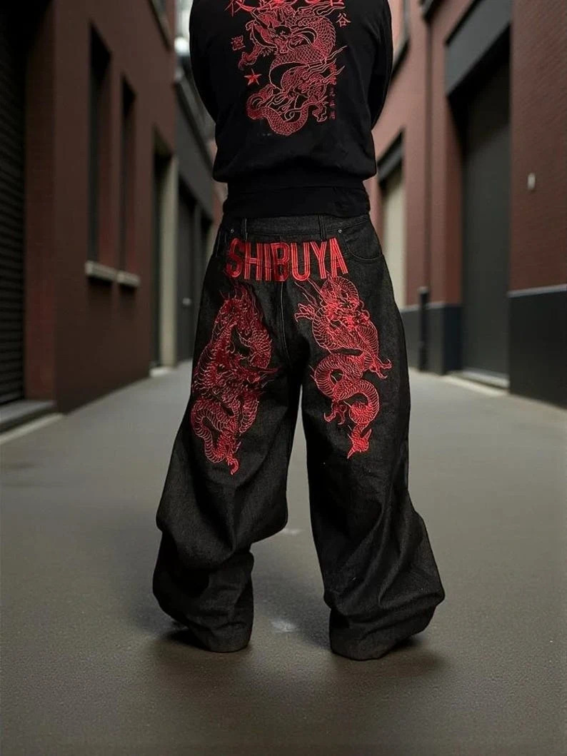 Y2K Striped Stitching Hole Jeans Mens Retro American High Street Straight Pants Fashion Washed Baggy Leisure Skateboard Pants 260311