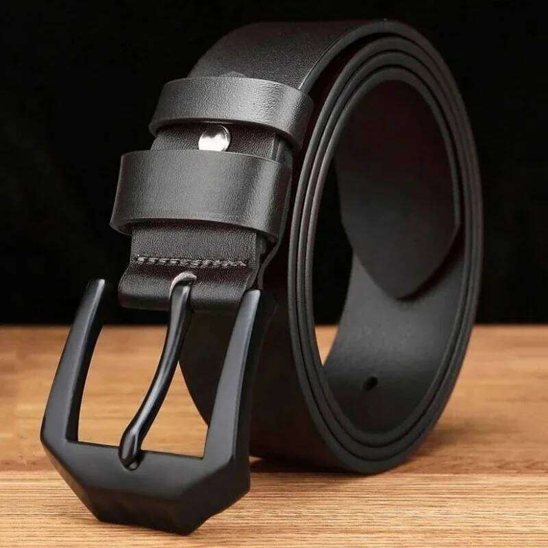 Men Leather Belt Clips Copper Needle Buckle Fashionable Casual Style Business Versatile Simple High-end Feel Z260226