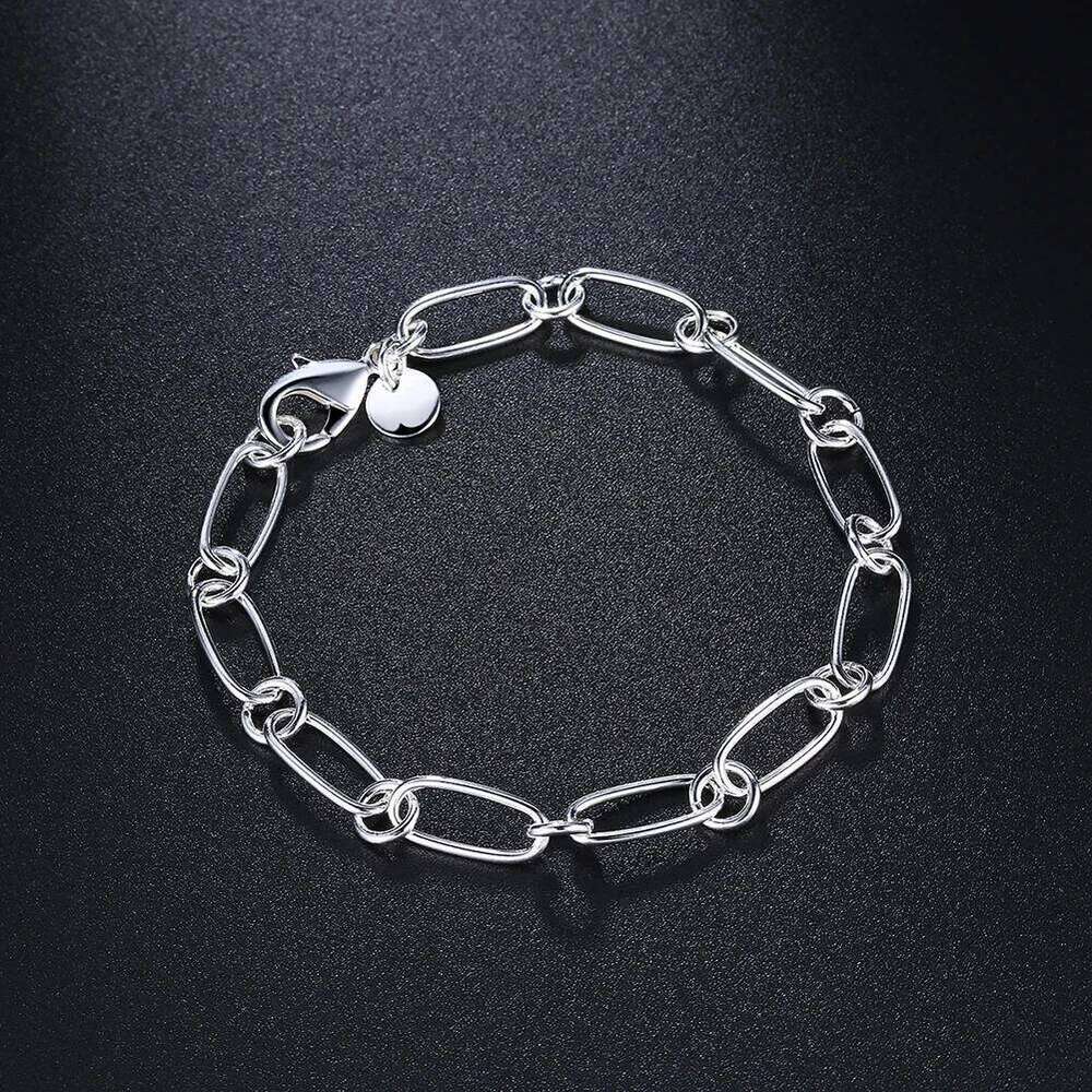 New popular 925 Sterling Silver Bracelets circle chain for woman lady men classic Wedding party Gift fashion Jewelry Z260313