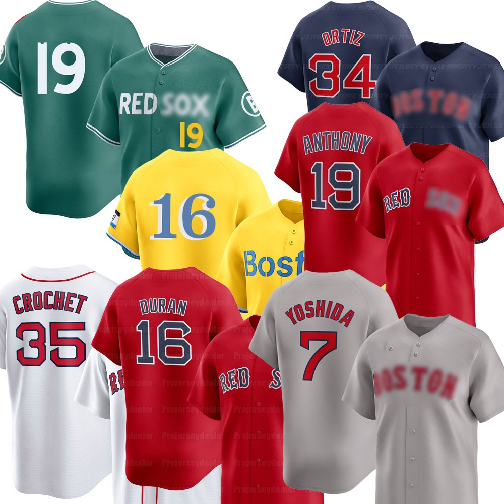 16 Jarren Duran Bostons 2026 Red Sox Jerseys Roman Anthony Garrett Crochet David Ortiz Ranger Suarez Chapman Gray Willson Contreras Trevor Story Bello Yoshida
