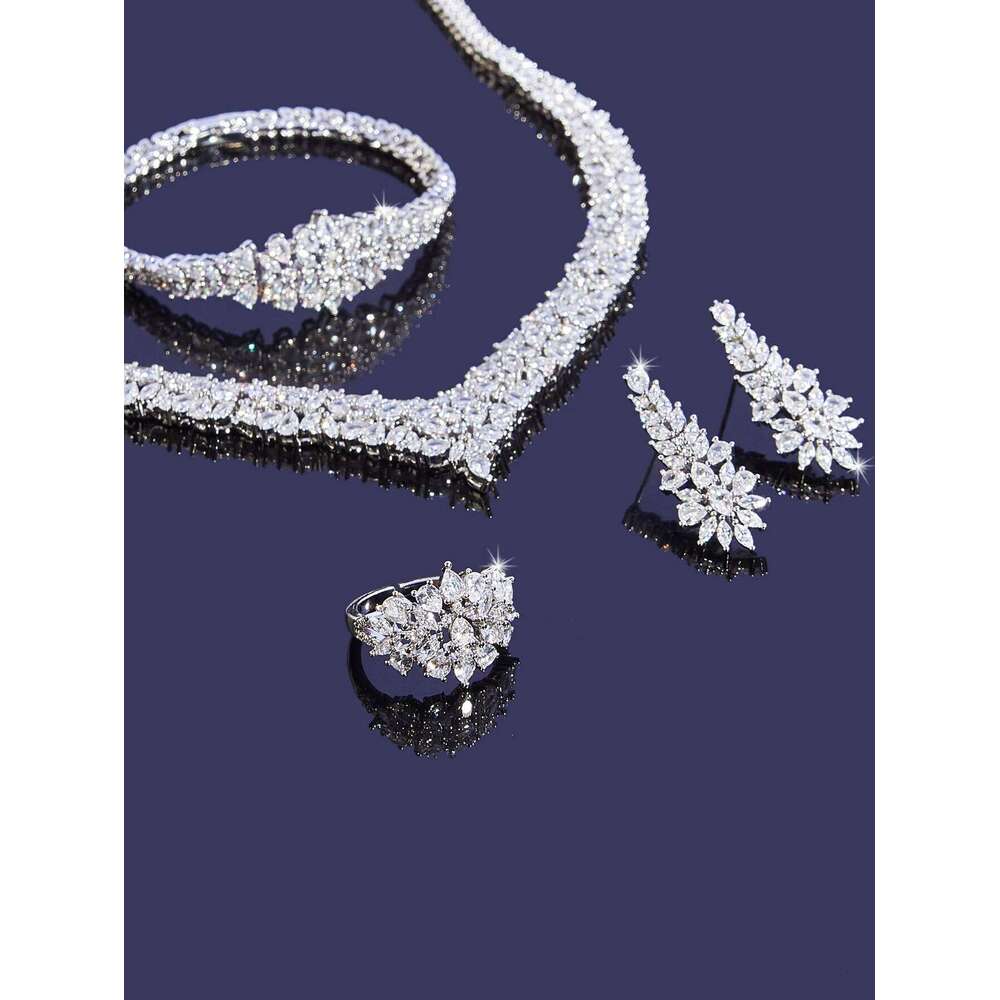 4pcs Bridal Cubic Zirconia For Women Party Luxury Dubai Nigeria CZ Crystal Wedding Jewelry Sets Z260313