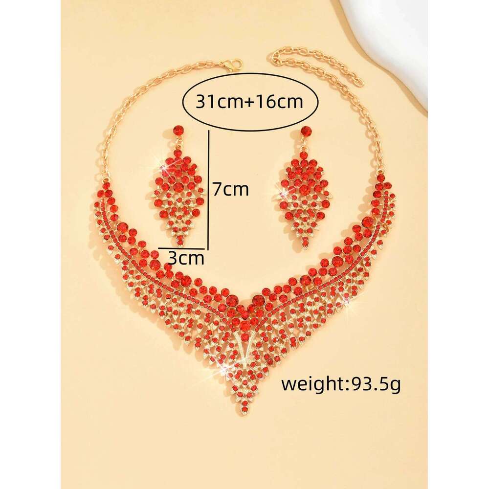 3PC Women's Fashion Starry Leaf Embellishments Necklace Earrings Jewelry Set Wedding Banquet Party Festival Gift 8884 Z260313