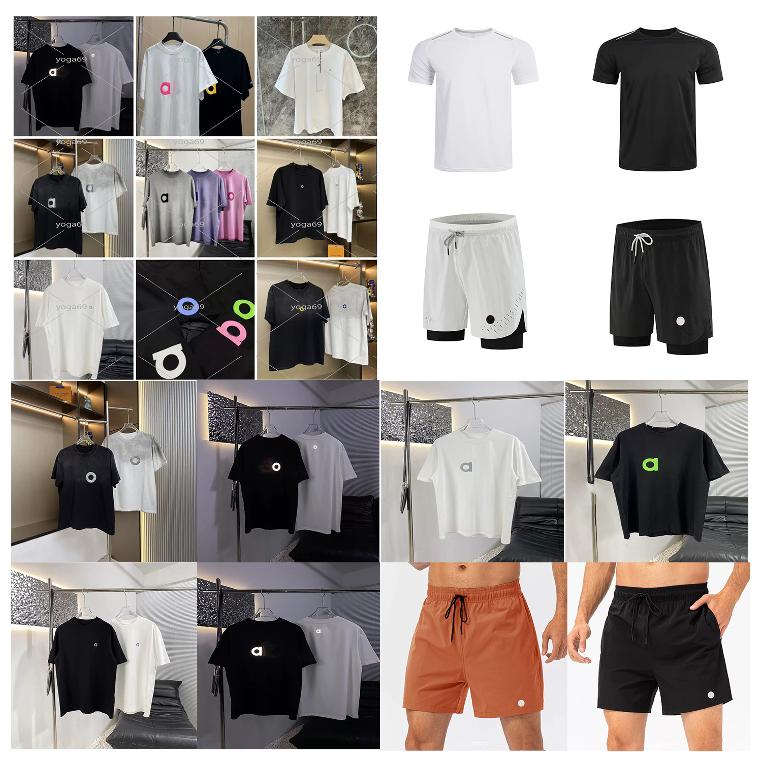 Yoga Men's shirt, Men's Shorts, couple training sports Shirt, fitness and outdoor sports hoodie, quick-drying sports Men's Shorts, US size S-XXL 0001