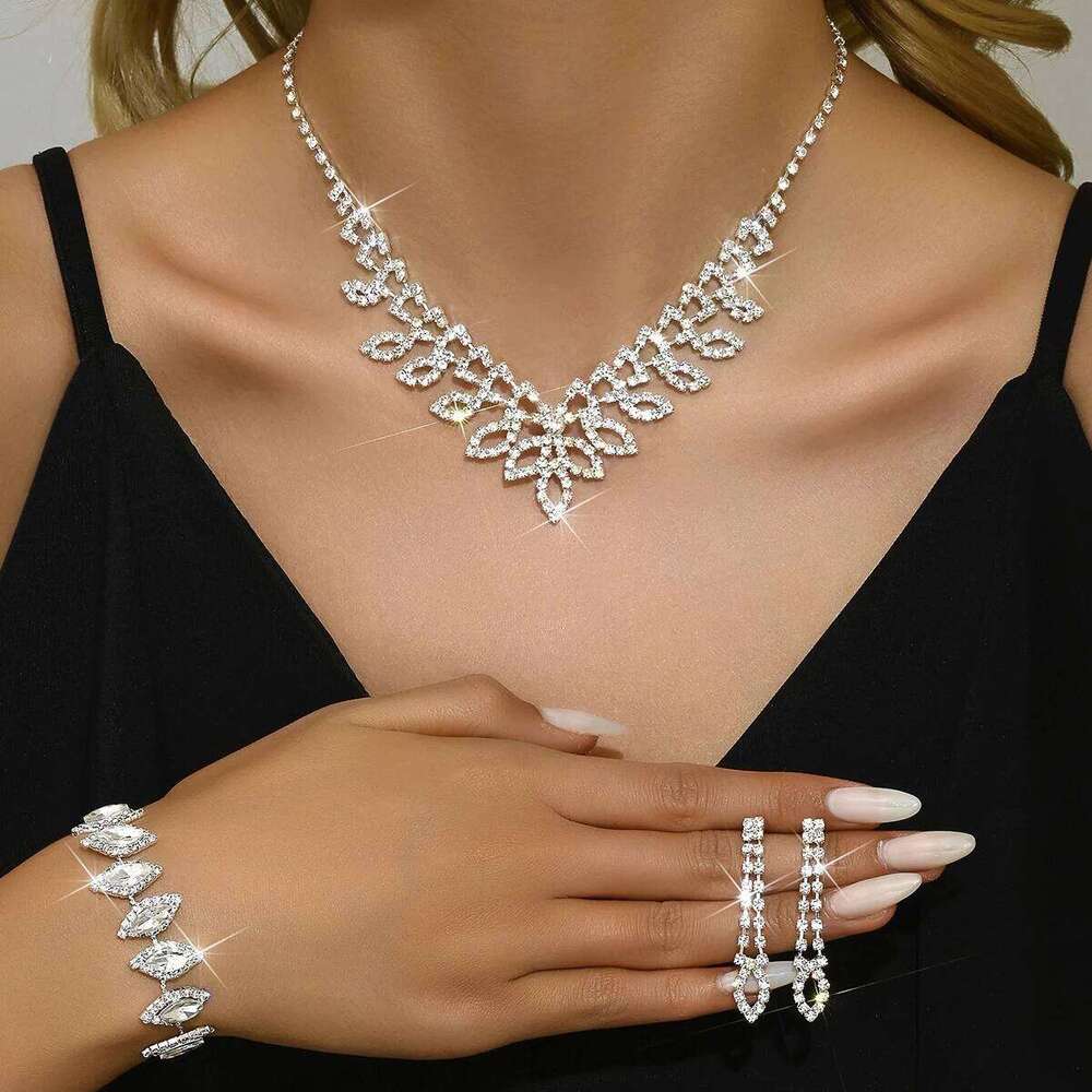 Women's Claw Chain Series Flower Leaf Necklace, Earring Bracelet Set, Wedding Parties, Festival Gifts Z260313