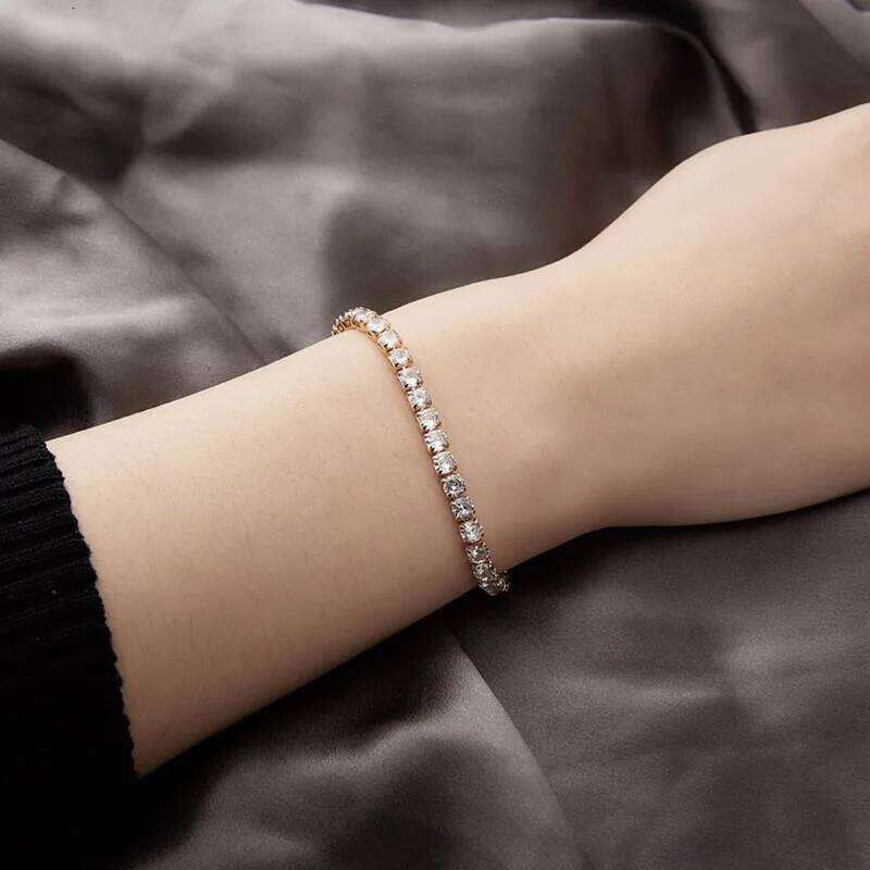 L003 CZ Crystal Pulsera Bangle Stretch Bling Single Row Rhinestones Bracelets For Women Elasticity Wedding Bridal Gift Jewelry Z260313