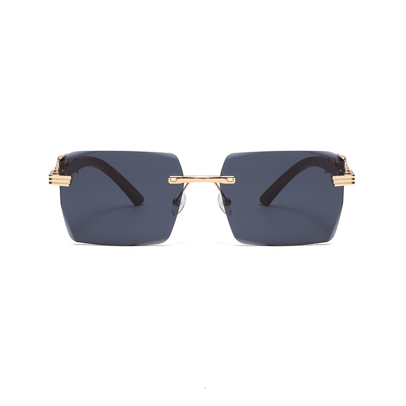 Luxury Brand Designer Sunglasses New Frameless Small Square Sunglasses For Men And Women With Jaguar Decoration And Leopard Head Design, Fashion Sungl