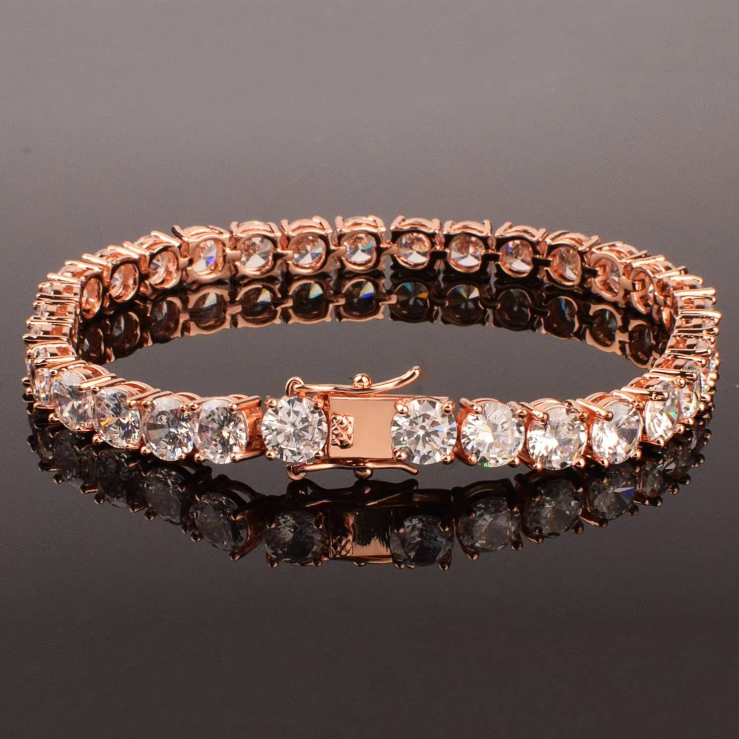 3mm to 6mm Moissanite Bracelet S925 Silver Real Gold Plated Sparkle VVS Diamond Moissanite Tennis Bracelet
