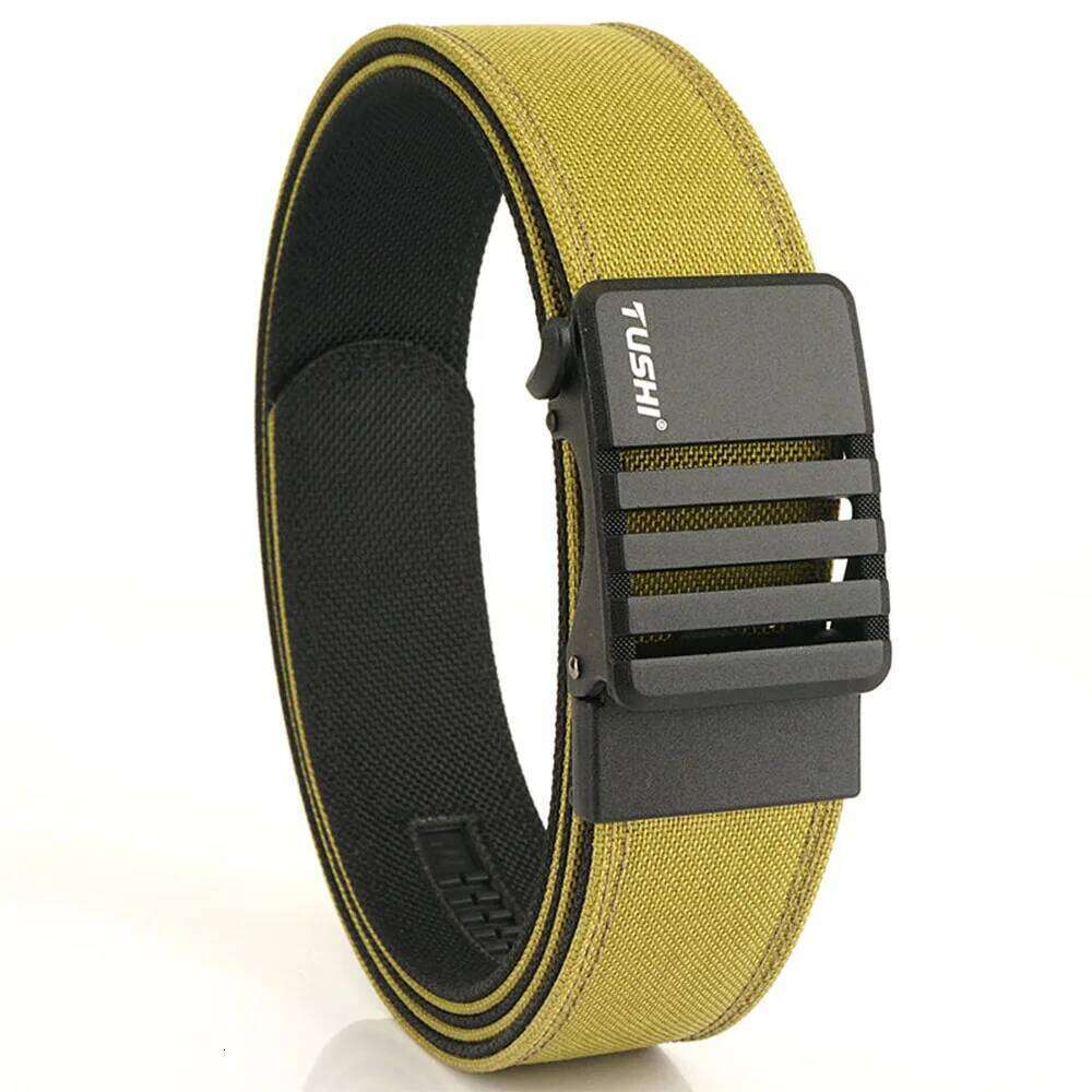 TUSHI Stylish for Men Metal Automatic Buckle Tight Nylon Military Stiff Work Belt Rigid Casual Girdle Male Z260226