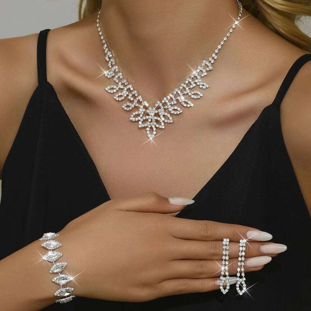 Women's Claw Chain Series Flower Leaf Necklace, Earring Bracelet Set, Wedding Parties, Festival Gifts Z260313