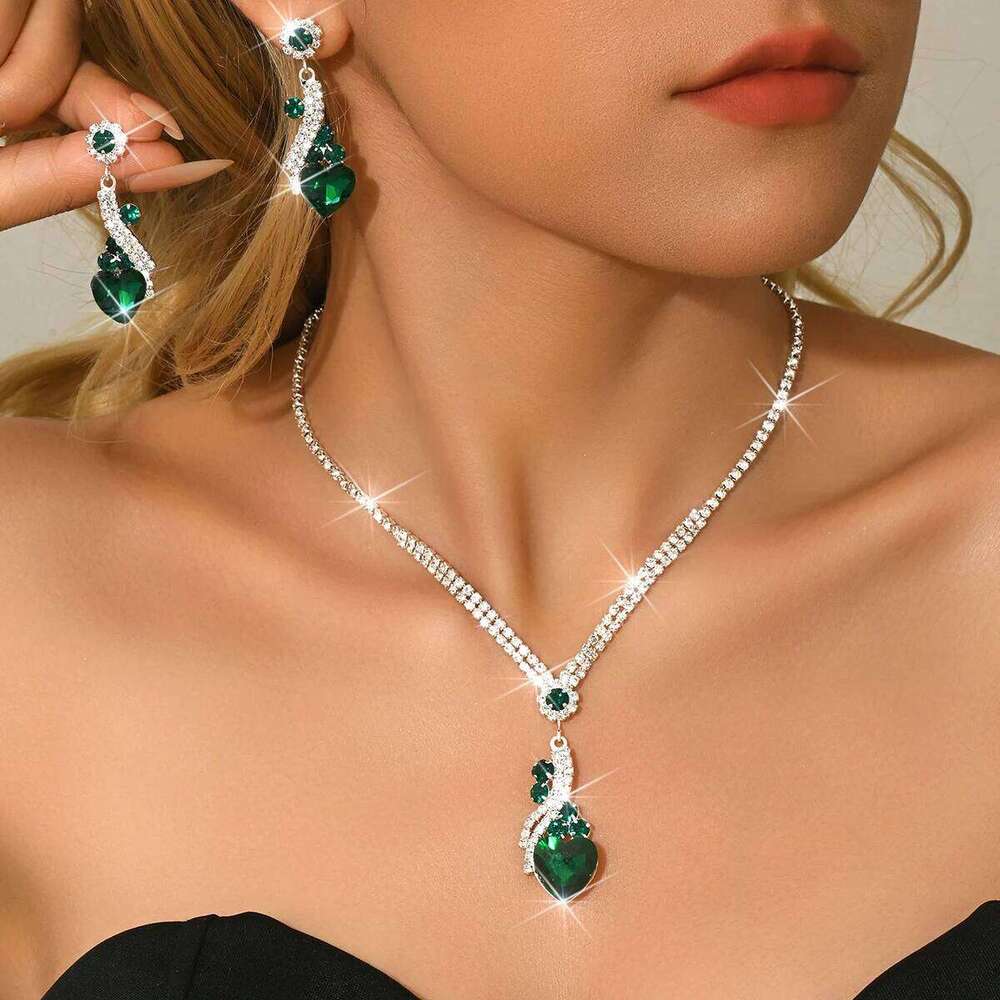 New Fashion Best Selling Full Diamond Luxury Necklace Earrings Jewelry Set Wedding Dinner Accessories Z260313