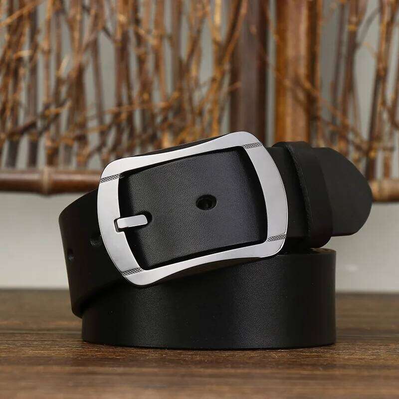 3.8CM Anti Allergy Pin Ceramic Buckle Cowskin Genuine Leather Men's Belt Luxury Brand Waist Jeans Belts Casual Homme Z260226