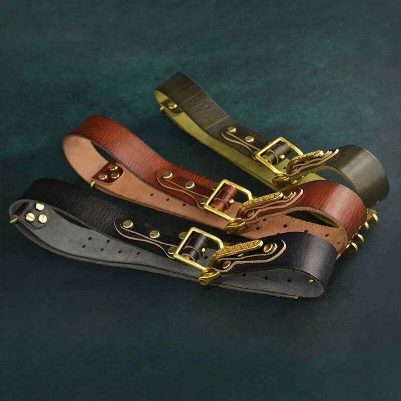 Handmade Pure Cowhide Littleton Cavalry Genuine Leather Belt, Personalized Vintage Brass Buckle Cowskin Knight Belts Z260226