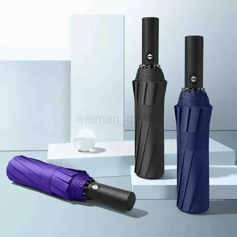 Automatic umbrella womens weather and rain sun umbrella shade folding blue boys advanced sense sunscreen H260314