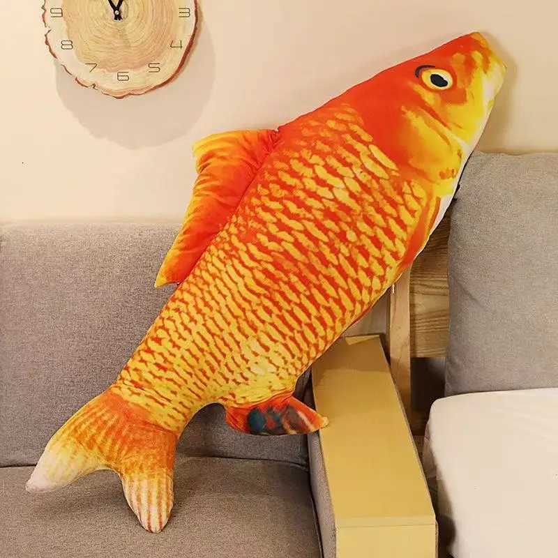 30-100cm Simulation Funny Fish Plush Toys Stuffed Soft Animal Carp Plush Pillow Creative Sleep Cushion for Kids Girls Xmas Gift Y260314
