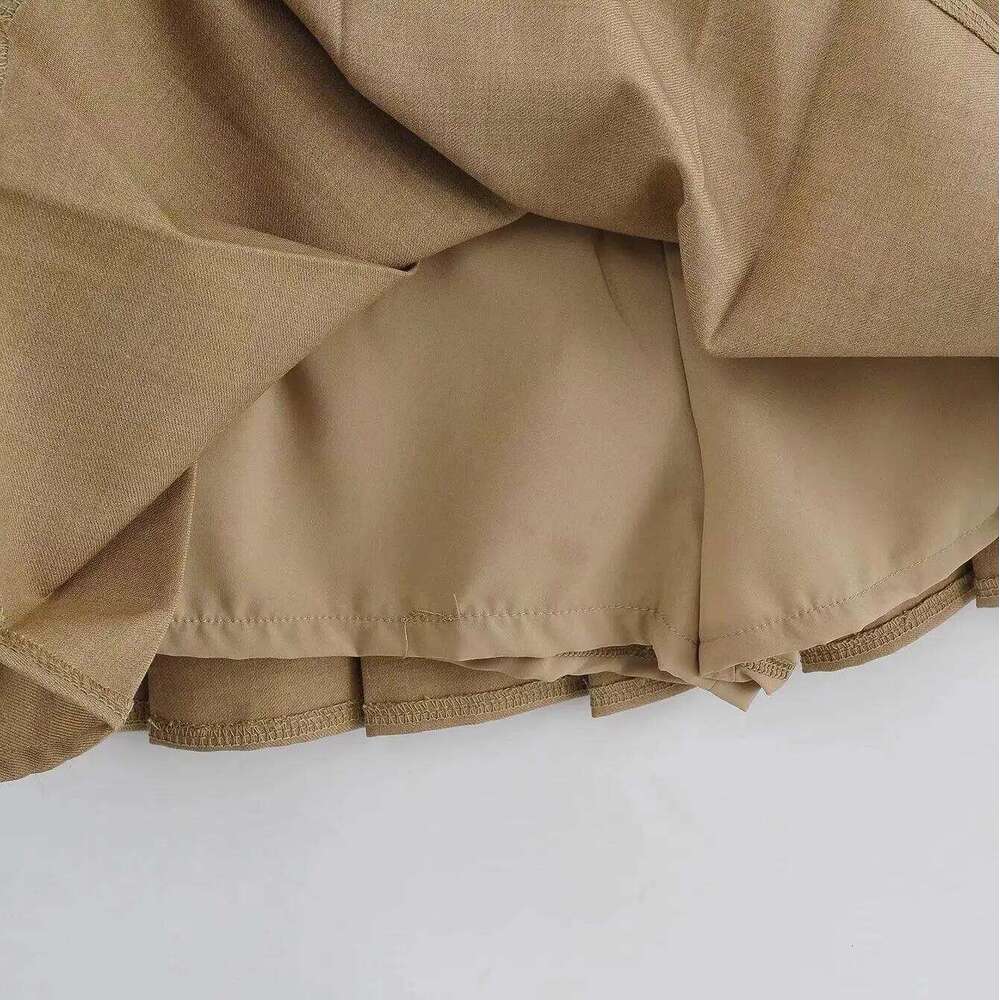 2024 Summer High Waisted Womens Sexy Mini with Shorts Vintage Pleated Skirt White Korean Tennis Skirts Black Khaki Z260314