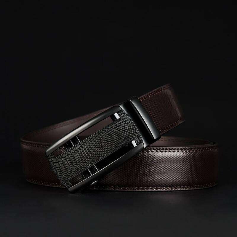 COWATHER Cow Genuine Belts for Men High Quality Cowhide Leather Automatic Male Vintage Metal Buckle Belt 110-130cm Z260226