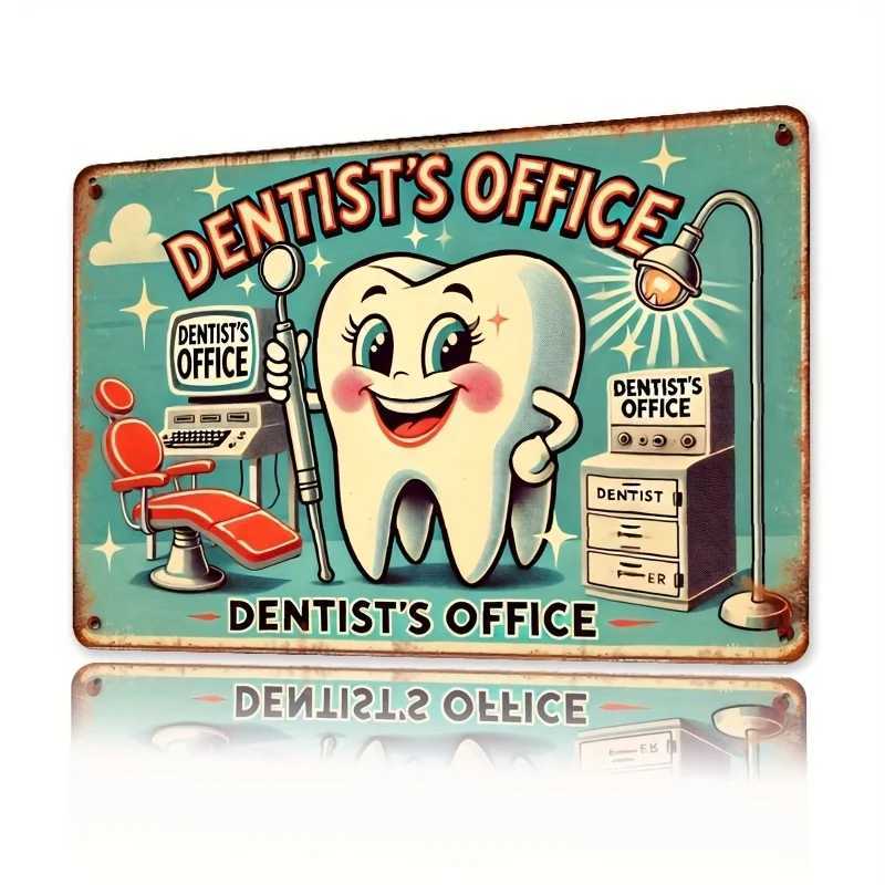 Room Decor Dentist Office Wall Sign Hanging Metal Iron Vintage Poster Painting for Bathroom/Kitchen/Dining Room/Bedroom/Garde D260314