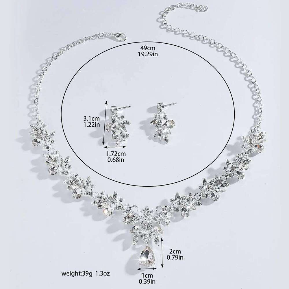 Ladies' fashionable, simple, light luxury style, crown necklace, earrings, jewelry set, wedding party, holiday gift Z260313