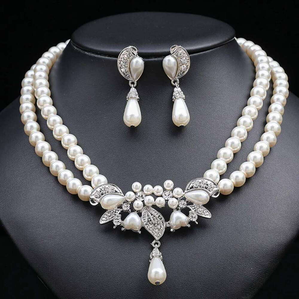 3PC Women's Fashion Season Imitation Pearl Flower Necklace Earrings Jewelry Set Wedding Date Party Holiday Gift-8916 Z260313