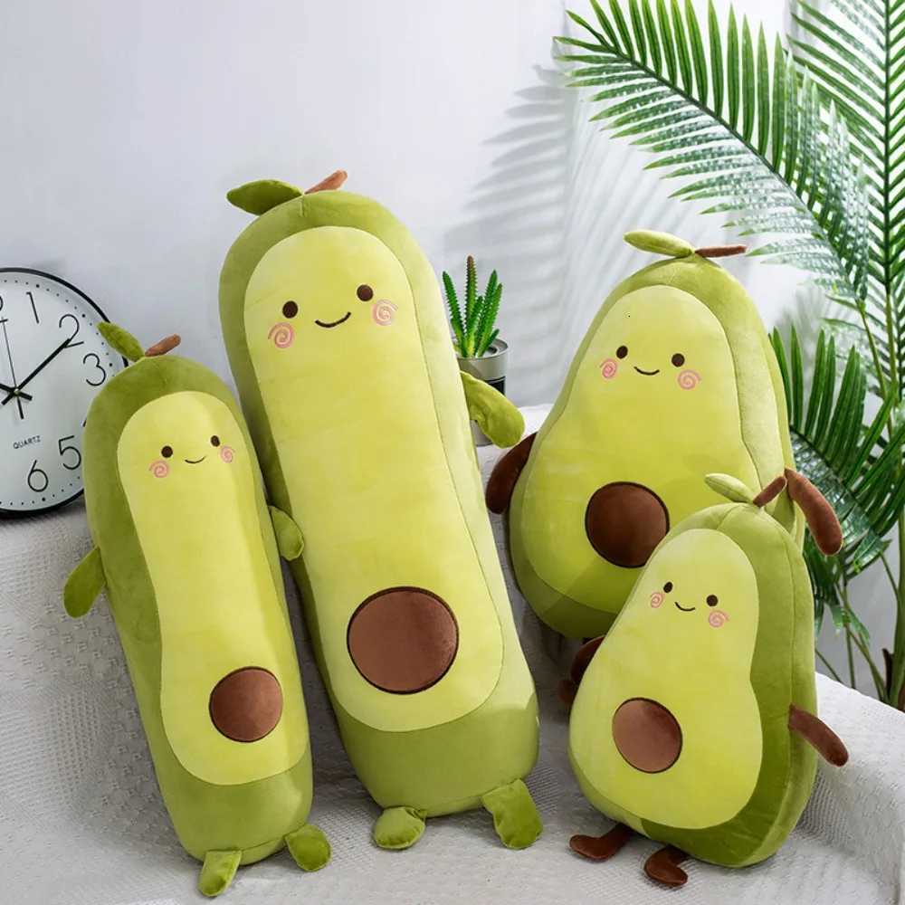 Kawaii 35/50/65cm Stuffed Fruit Avocado Doll Avocado Sleeping Green Giant Toy Sleeping Pillow Room Decor Y260314