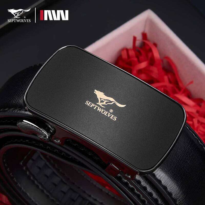 Septwolves Cow Split Leather Automatic Alloy Buckle-Inner Buckle Men Belt High Quality Luxury Father Husband Gifts Z260226