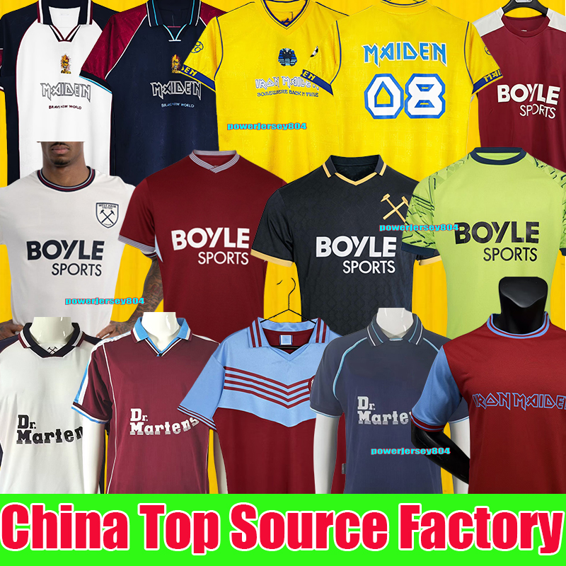 25 26 BOWEN L. PAQUETA WHU soccer jerseys west ha ms ALVAREZ kits ANTONIO VLASIC WARD PROWSE WEST HA MS football shirts INGS BENRAHMA MEN Kids Retro 1999 2008