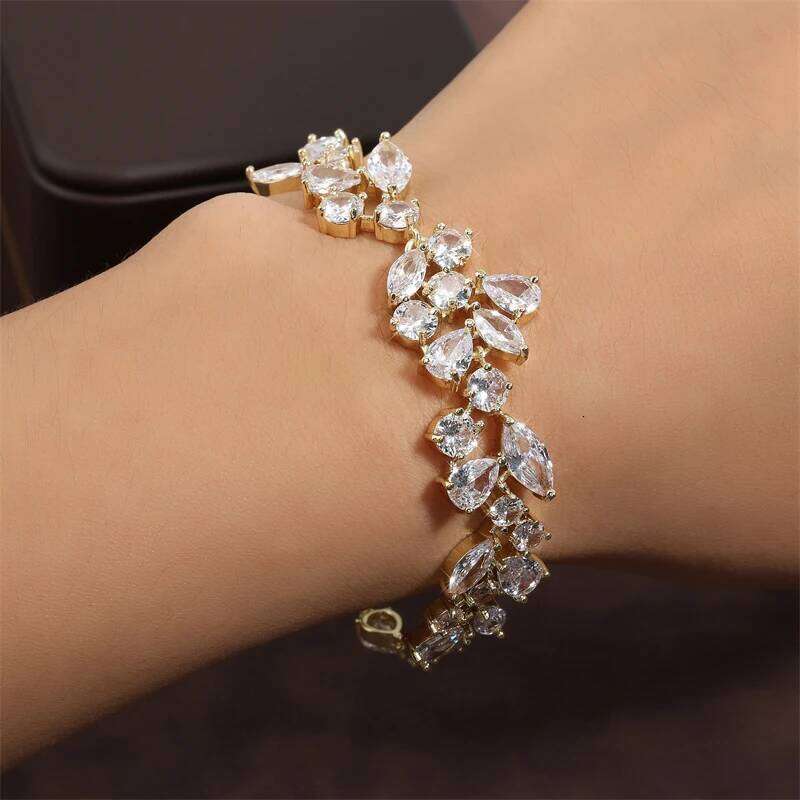 ZAKOL Luxury Shiny AAA CZ Charm Bracelet for Women Elegant Bridal Sliver Color Wedding Jewelry Z260313