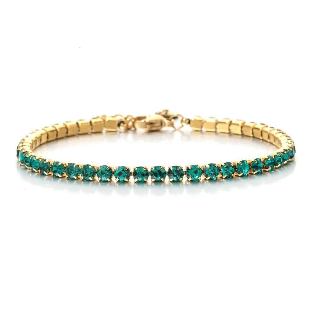 Luxury Hiphop Iced Out 3mm Cubic Zirconia Crystal Tennis Bracelets For Women Men Gold Color Bracelet Chain Jewelry Z260313