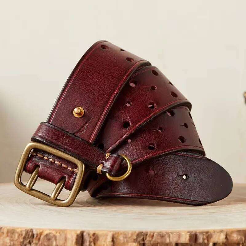 3.8cm Luxury Thick Cowhid Genuine Double Buckle Ceinture Leather Belt Men Trouser Strap For Jeans Z260226
