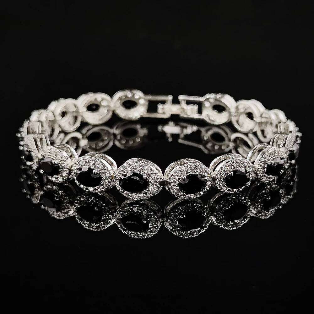 2024 New Luxury Blue Red Green Black silver Color Bracelet Bangle for Women Anniversary Gift Jewelry Wholesale S6923 Z260313