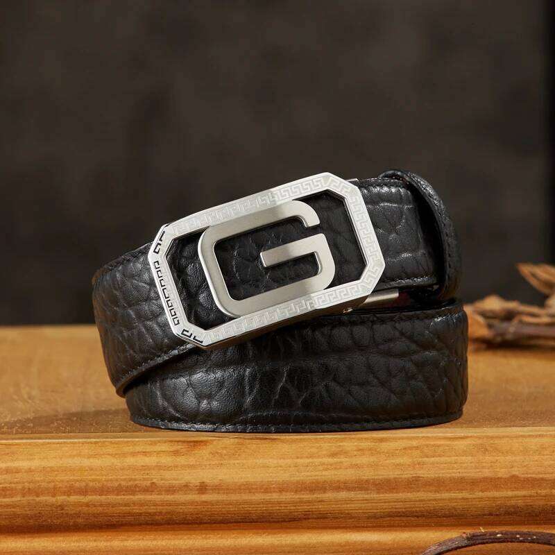 Handmade African Wild OX Jeans Men Retro Genuine Leather Stainless Steel Pin Buckle Strap Top Layer Cowhide Belt Z260226