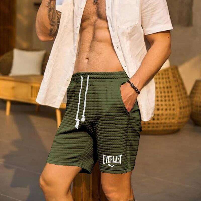 Summer men's fashionable loose breathable basketball shorts casual outdoor sports beach five quarter pants Z260314