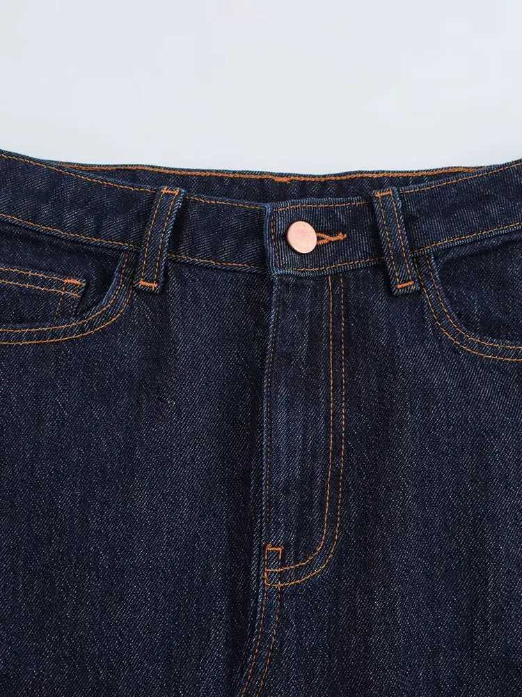 TFAFXY 2025 Spring Casual Denim Long Skirts Women High Waist Zipper Front Split Long Skirts Fashion Pockets Vintage Mujer Skirt M260314