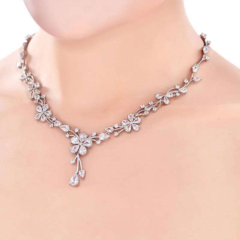 Luxury Bridal Jewelry Sets Wedding Zirconia CZ Women Earring Set For Bride Party Prom Jewellery Pendant Necklace Z260313