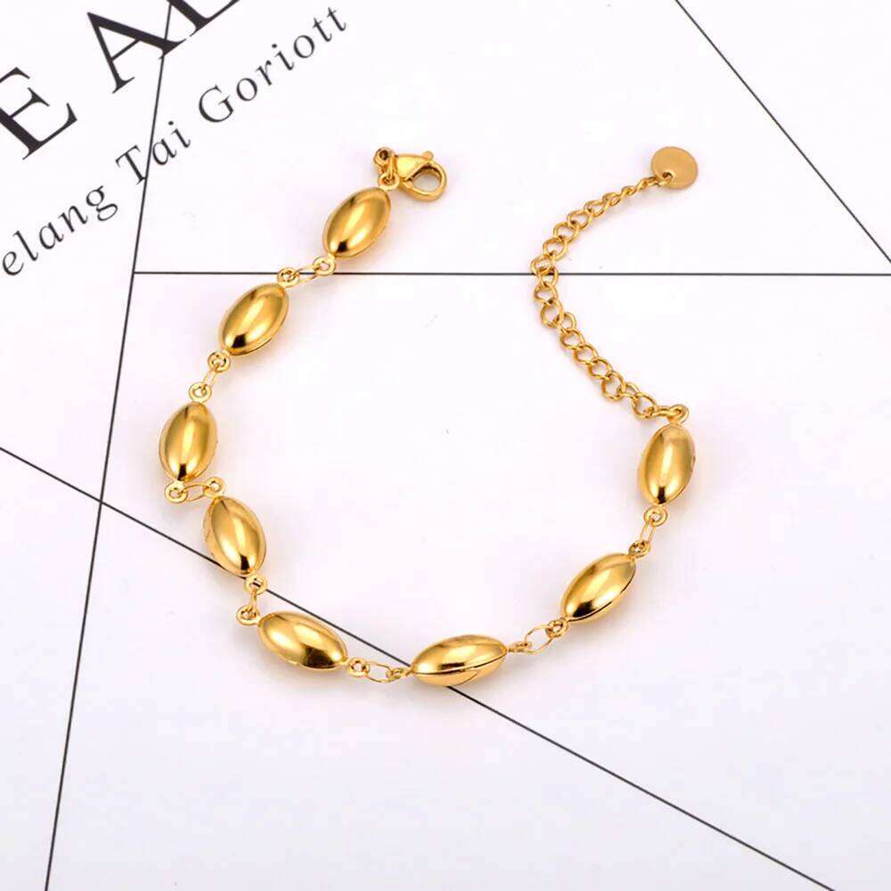 Lokaer Stainless Steel Elliptical Beads Chain Bracelet Necklace For Women Trendy 18K PVD Plated Metal Waterproof Jewelry B24067 Z260313