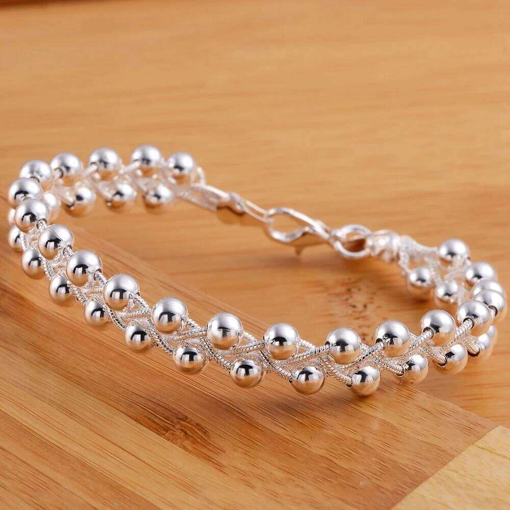 URMYLADY 925 Sterling silver Bracelet Beautiful Braided beads chain for woman fashion fine jewelry Wedding party gifts Z260313