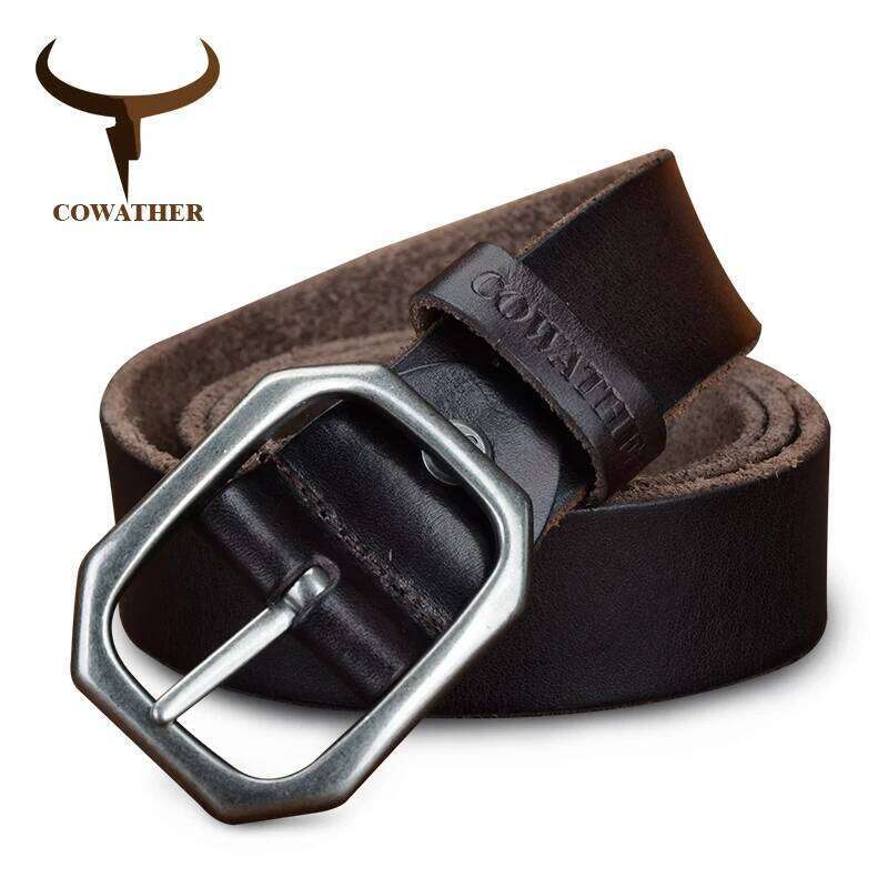 COWATHER top cow genuine leather belts for men vintage casual 100-130cm style male strap width 3.2cm craftsmanship Z260226