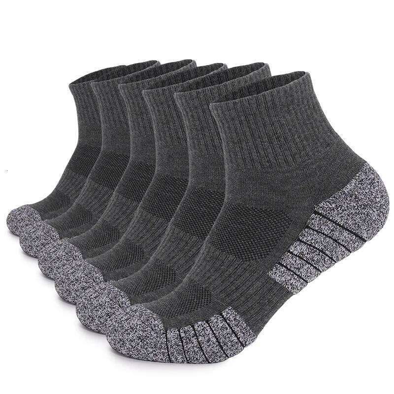 6 pairs Outdoor Thickened towel bottomed hiking Sweat-absorbing short tube sports running socks Men Socks Z260314