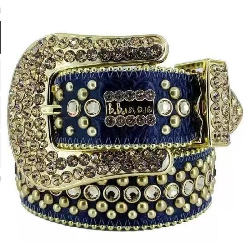 Best Classic Bb belt designer Y2K belt women's hip hop crystal diamond belt men's fashion trend rhinestone belt shiny PU belt jeans belt 24 colors personality wear