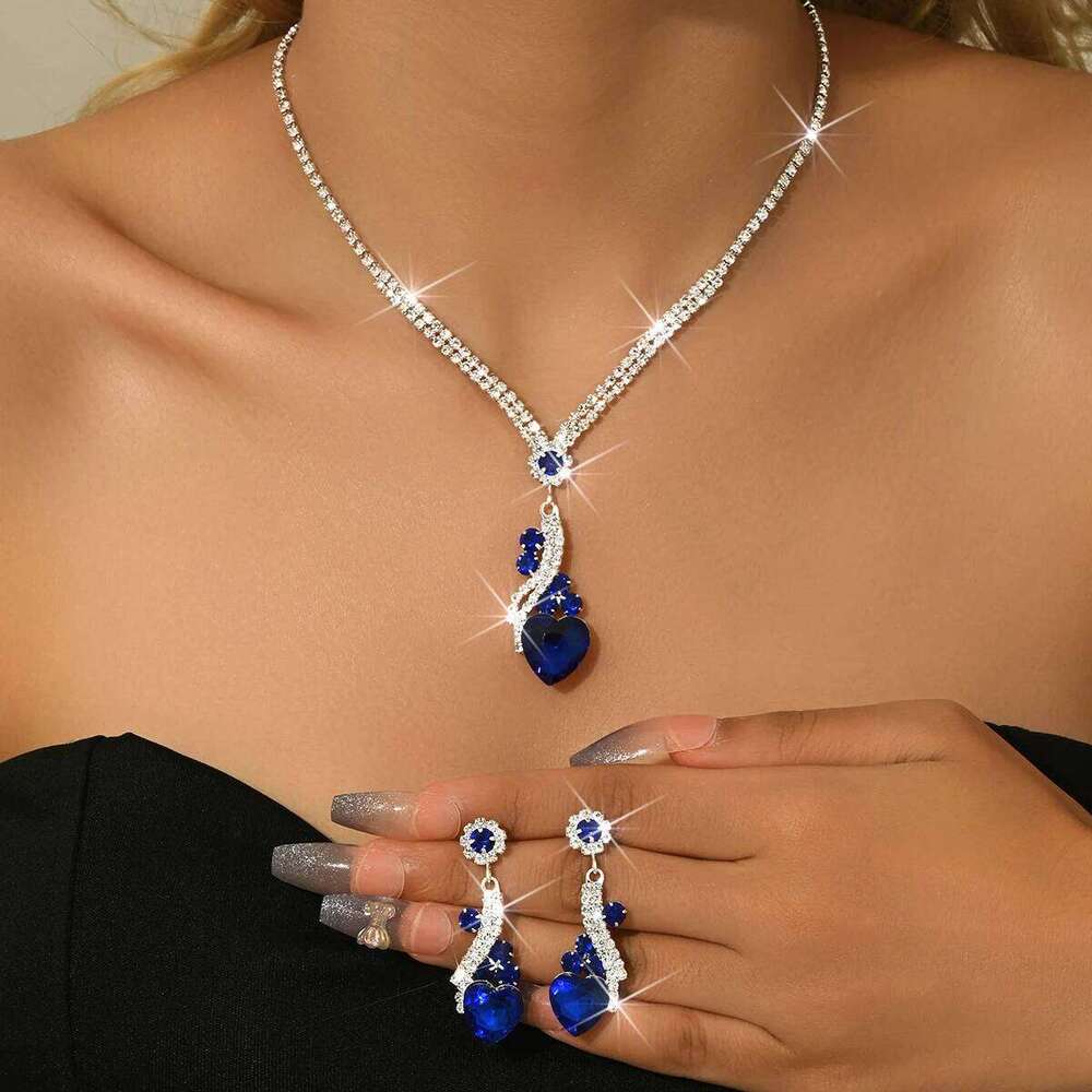 New Fashion Best Selling Full Diamond Luxury Necklace Earrings Jewelry Set Wedding Dinner Accessories Z260313