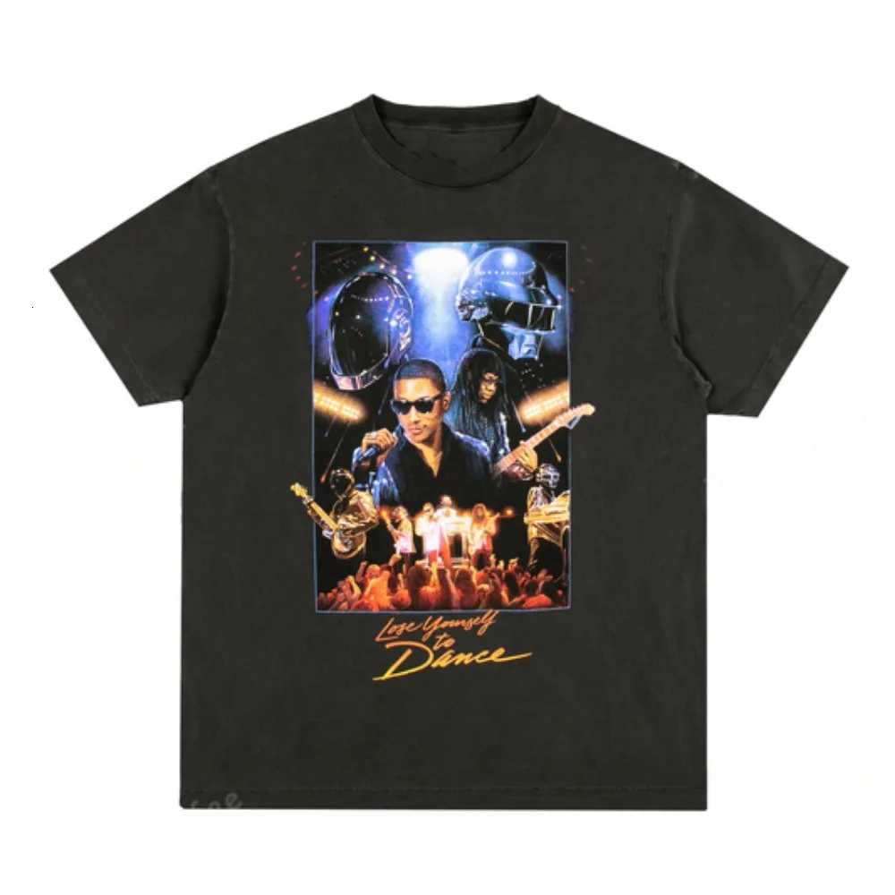 Mens Daft Punk summer T-shirt cotton T-shirt womens casual wear womens solid color short sleeved unisex streetwearXJ260314