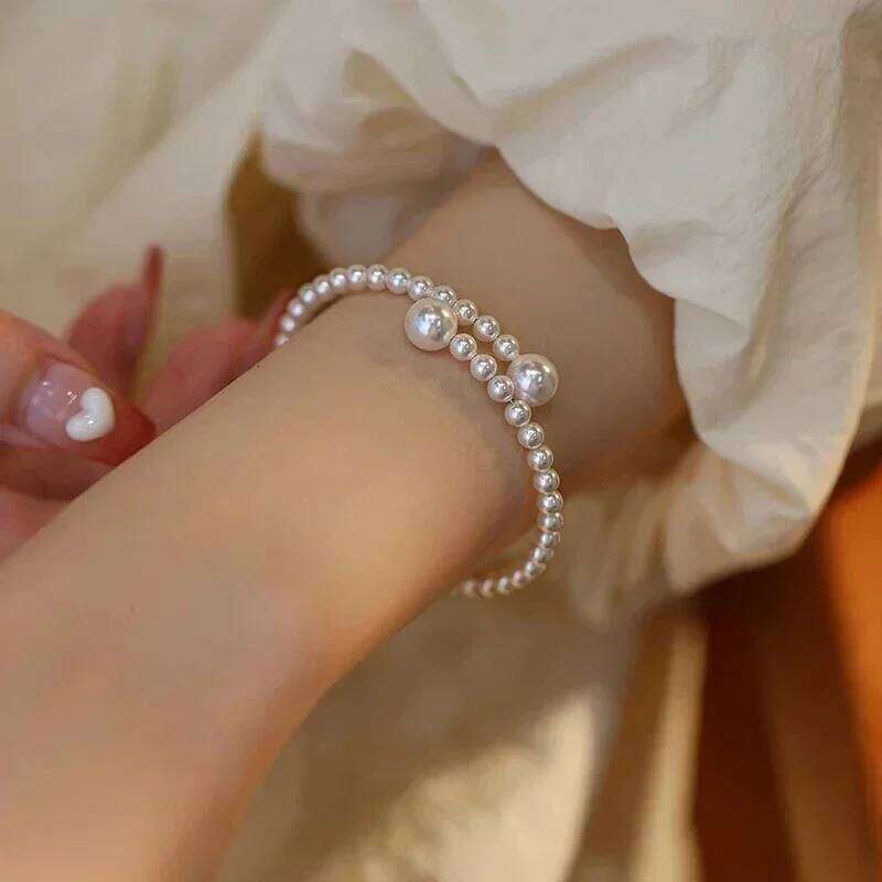 Imitation Pearl Stretchable Bracelet for Women Personalized Fashion Daily Accessories Party Jewelry Birthday Anniversary Gifts Z260313