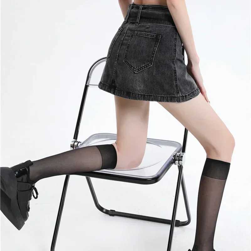 Women High Waist Grunge Harajuku Skirts Jeans s Y2k Clothes Denim Mini Dress Female Goth Blue Black Coquett A Line Skirts M260314