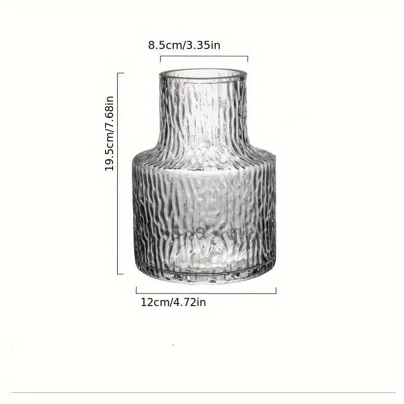 Handmade Glacier Textured Glass Vase 8cm/315inch Caliber for Wide-Mouthed Floral for Decorating Living Rooms and Dining Tables Y260314