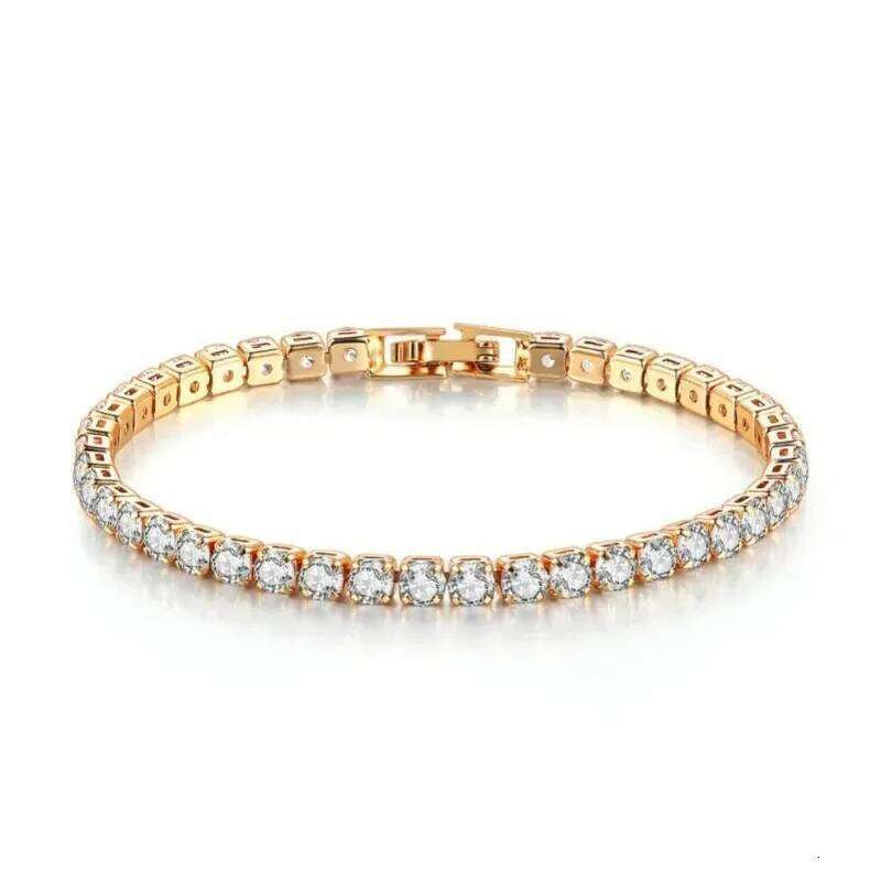 Luxury Hiphop Iced Out 4mm Cubic Zirconia Crystal Tennis Bracelets For Women Men Gold Silver Color Bracelet Chain Jewelry Z260313