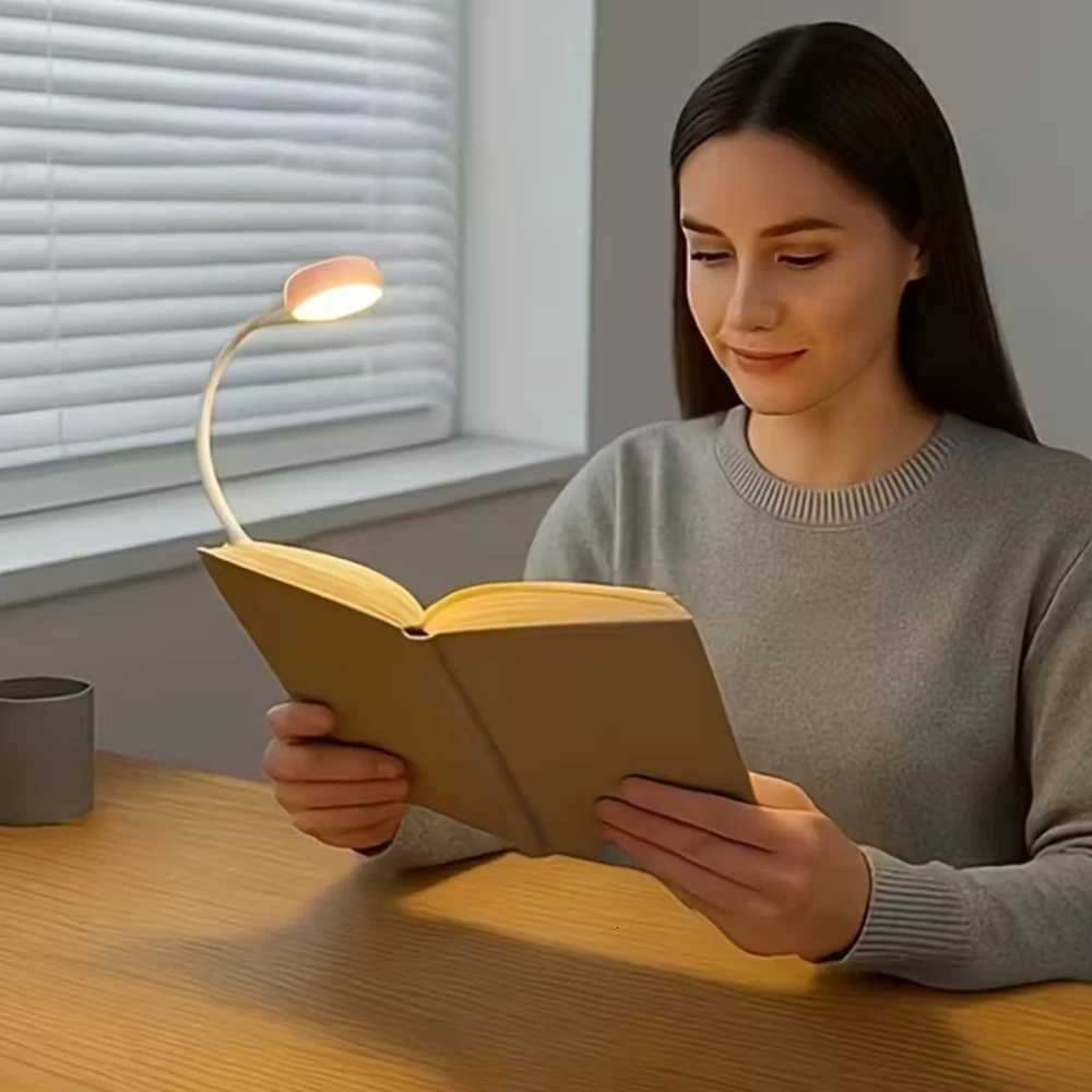 Runtow LED Clip On Book Light Portable Reading Light Battery Powered 3 Color Eye Protection Stepless Dimmable Mini Desk Lamp Y260314