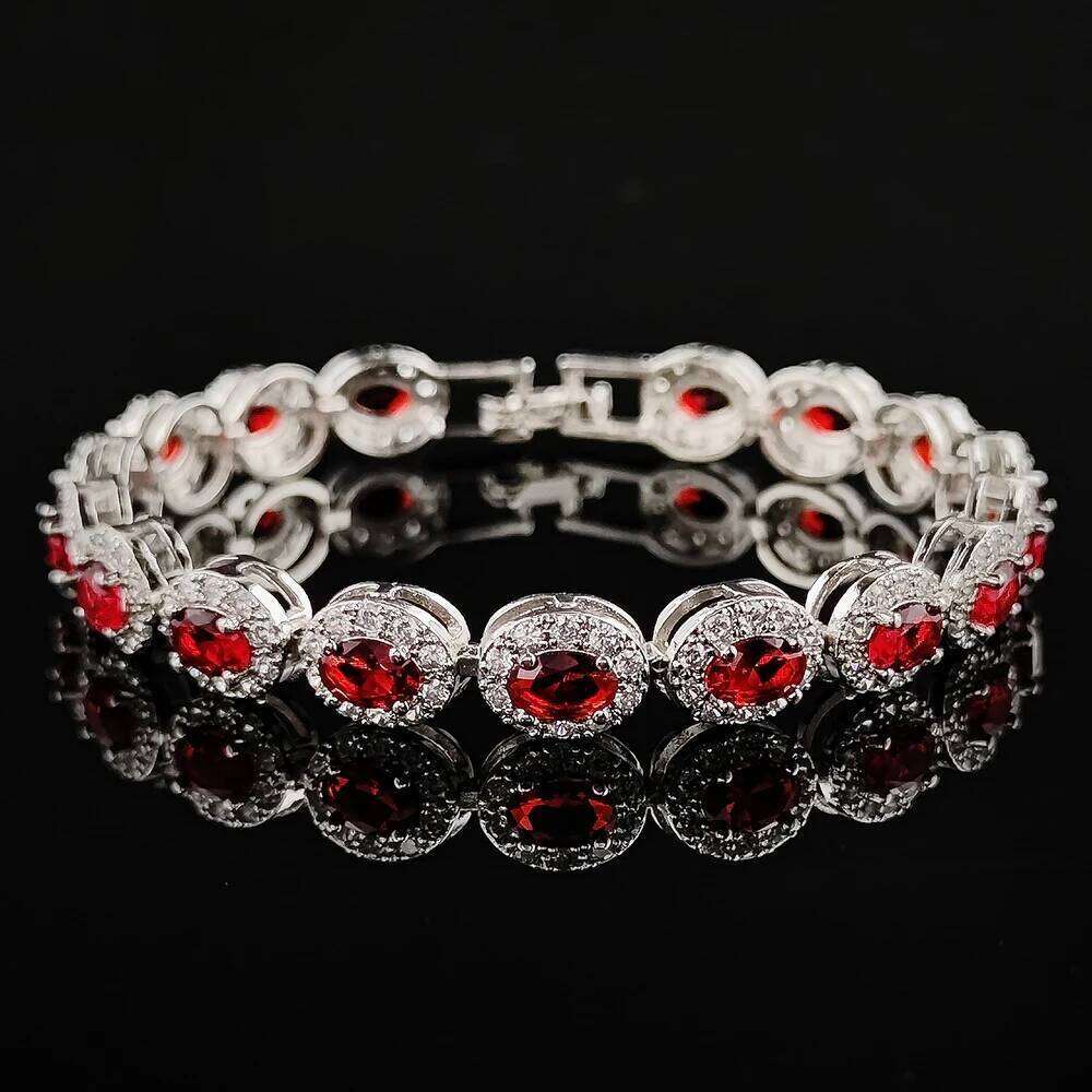 2024 New Luxury Blue Red Green Black silver Color Bracelet Bangle for Women Anniversary Gift Jewelry Wholesale S6923 Z260313