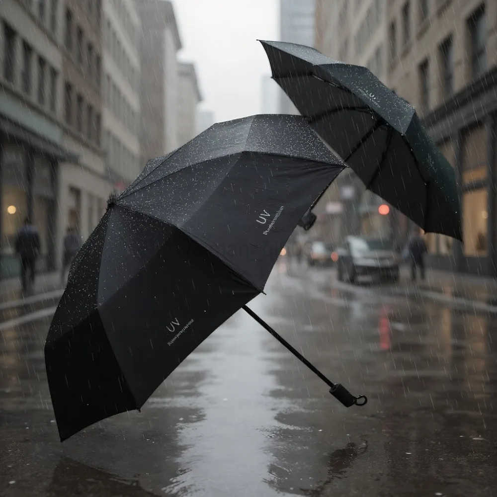 1PC Automatic Umbrella UV Folding Umbrella Sunscreen Umbrella Sunny Umbrella Sunscreen Umbrella Universal Black Rubber Umbrella H260314