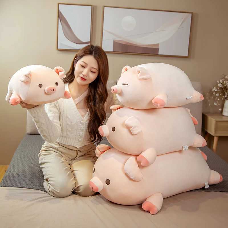 1pc 40/50cm Squishy Pig Stuffed Doll Lying Plush Piggy Toy Animal Soft Plushie Pillow for Kids Baby Comforting Birthday Gift Y260314