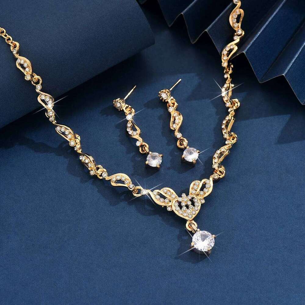 3PC Women's Fashion Geometric Necklace Earrings Jewelry Set Simple, Light, Luxury, High End Wedding, Party, Festival Gift-8527 Z260313